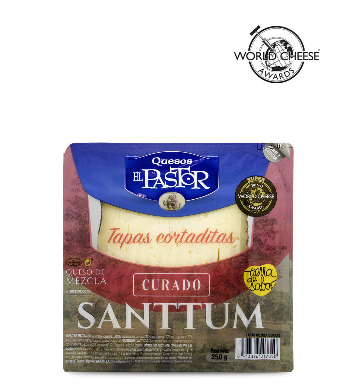 QUESO MEZCLA CURADO SANTTUM TAPAS 250 GRS Quesos El Pastor